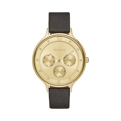 Ladies gold chronograph strap watch skw2393